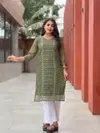 Manu Georgette Chikankari Work Kurti Wholesale Suppliers In Mumbai